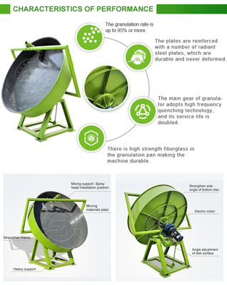 1-6 t/h Capacité Équipement de granulation de résidus bactériens Granulateur à disque pour granulation