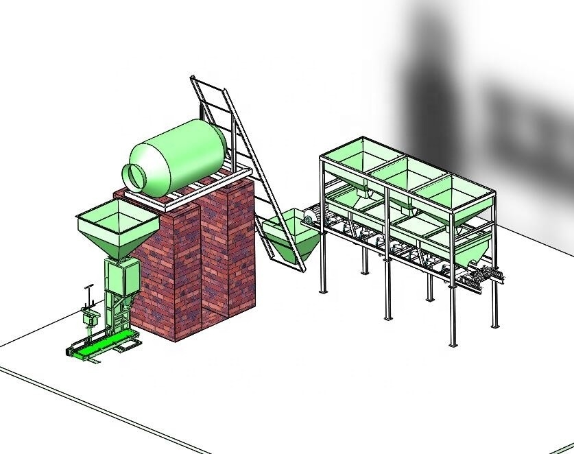 Equipement de mélange d'engrais BB de 1500 kg de capacité pour la ligne de production de mélange en vrac