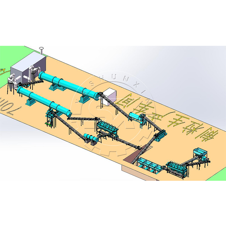 Équipement de production d'engrais organiques de 1 à 8 t/h à grande capacité pour le fumier de volaille